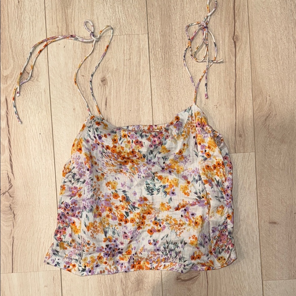 H&M linen floral top